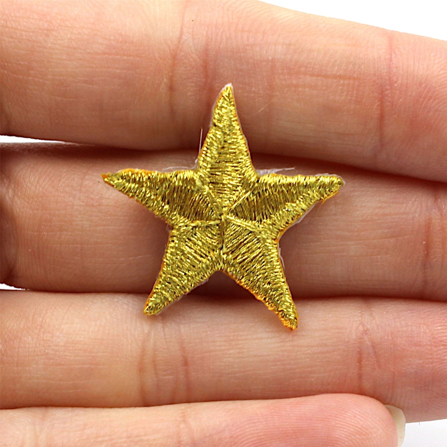 Pair Of Metallic Iron-On Star Motifs 7680