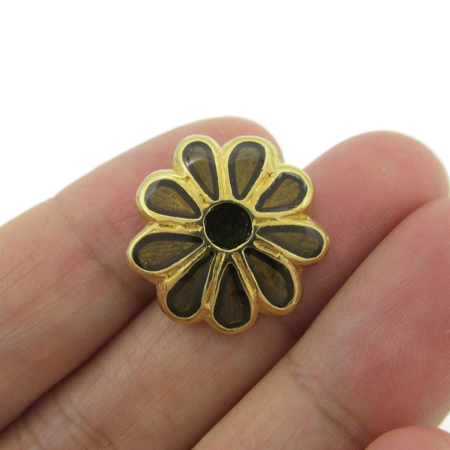 Enamel Flower Button - 4379