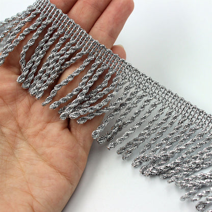 Lurex Bullion Fringe - by the metre - Silver - 6051