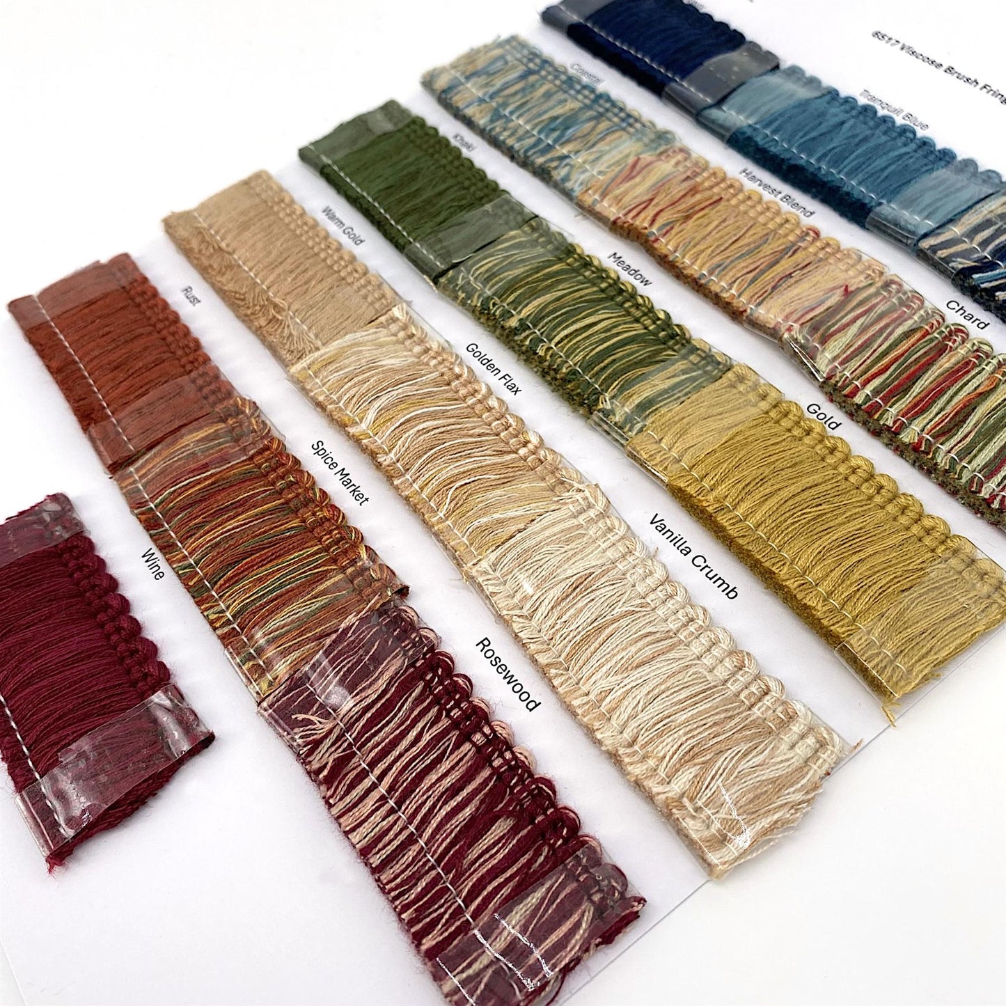 Shadecard - 16 'Standard' Viscose Brush Fringe Colours - SC - 6517