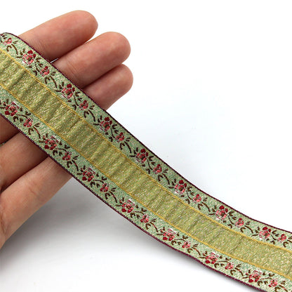 Tucked Centre Metallic Braid - 30mm - by the metre - 6554