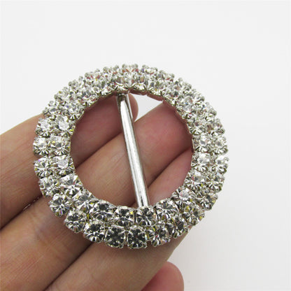 Round Diamante Buckle - 60mm - 7192