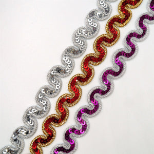 Sequin And Lame Ric Rac Braid 18mm 7262