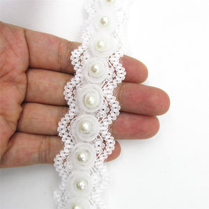 Lace With Faceted Pearl Beads 25mm 6486