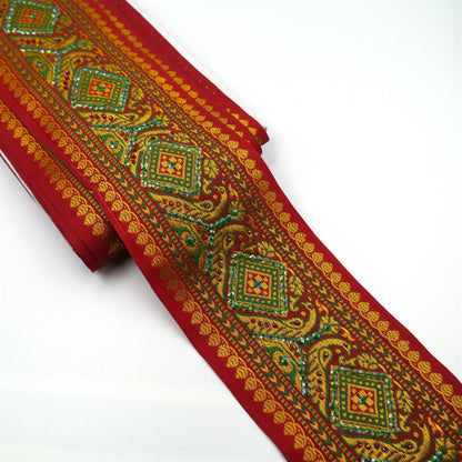 Diamond Embroidered and Sequin Braid - 90mm - by the metre - 8835