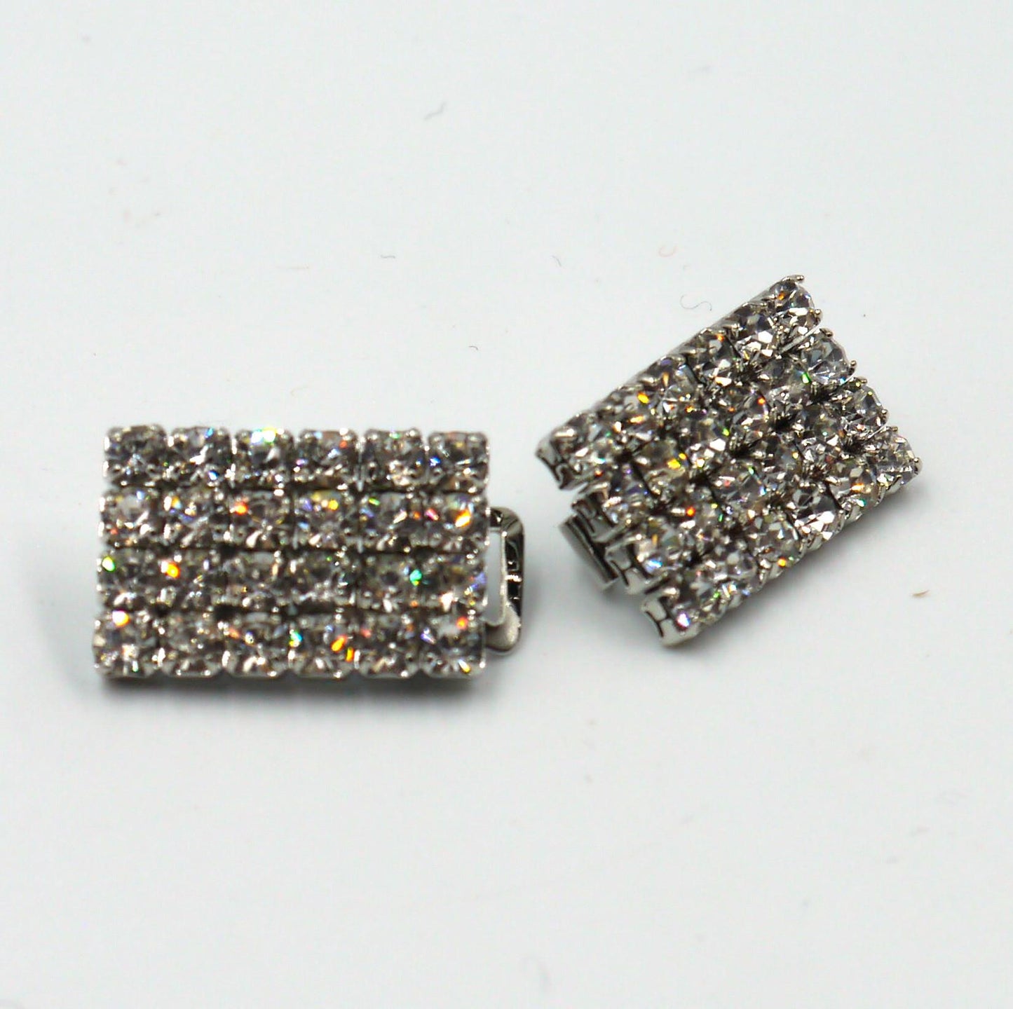 Oblong Diamante Clasp - Clear - 4.5x1cm - 7035