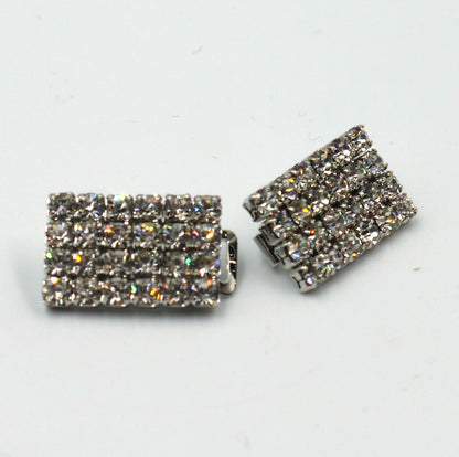 Oblong Diamante Clasp - Clear - 4.5x1cm - 7035