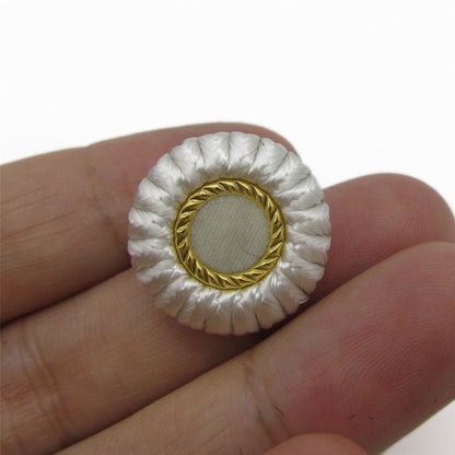 Corded Button with Gold Circle - 4364