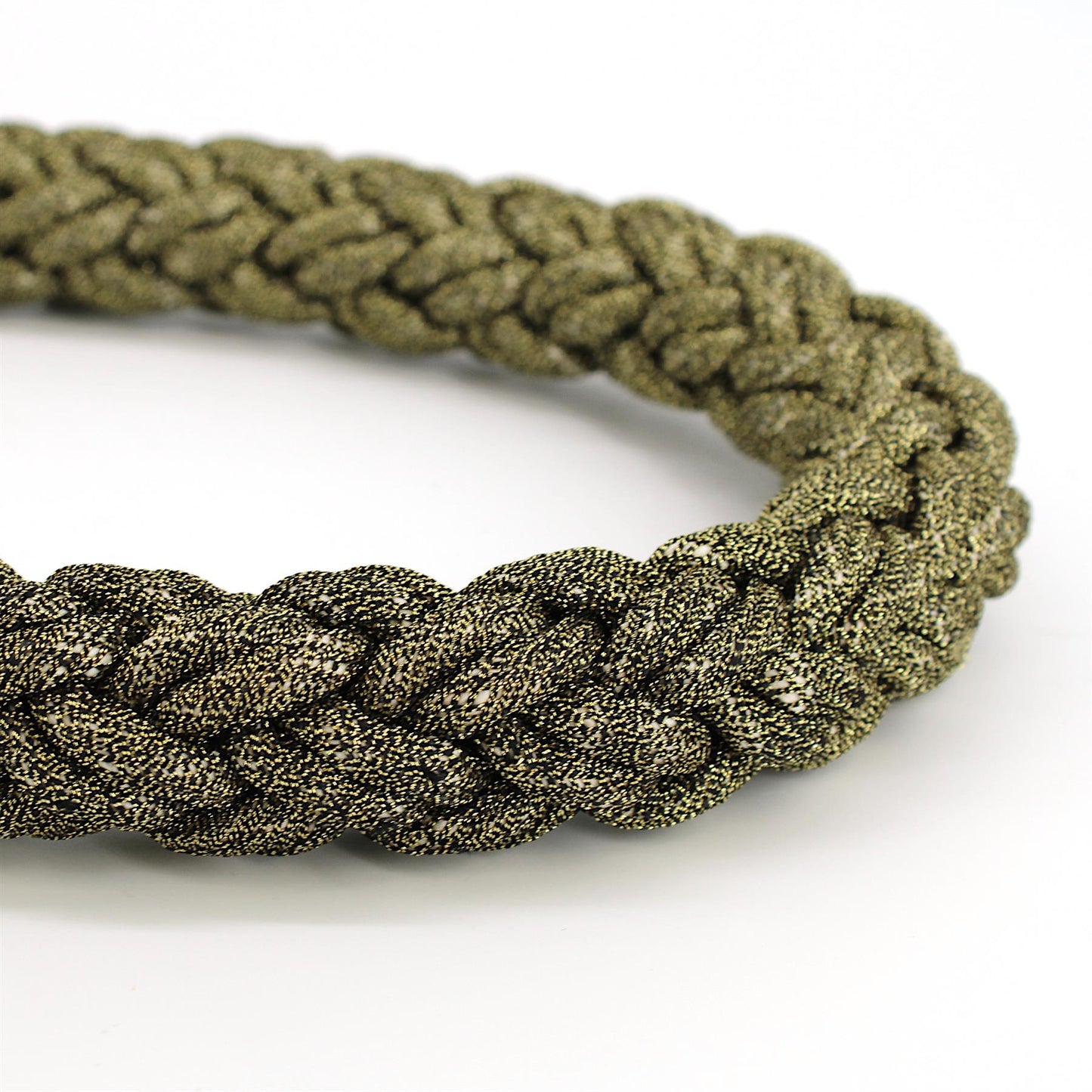 Metallic Plaited Rope - Old Gold - 24mm - by the metre - 8307