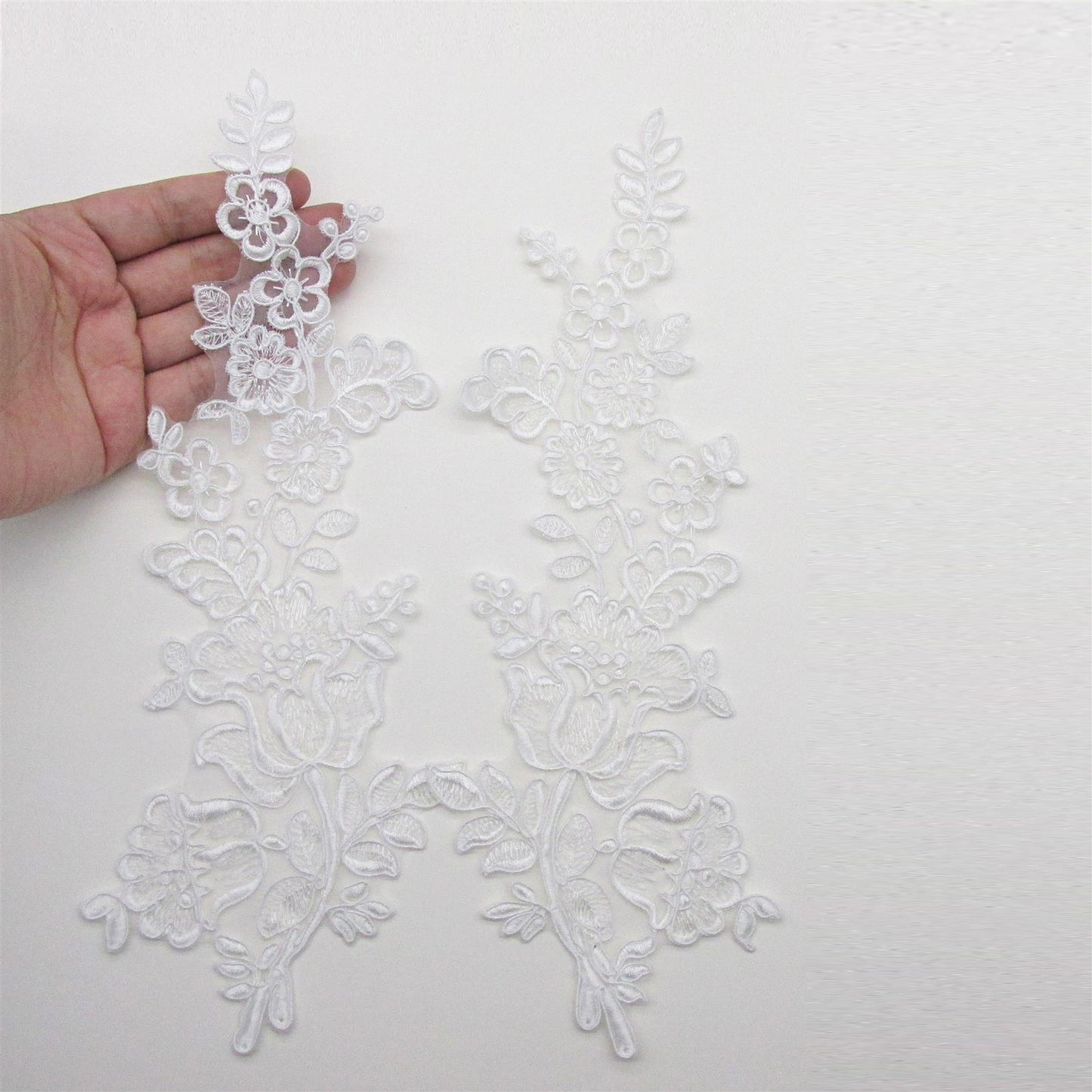 Large Corded Laced Flower Motifs - 30cm - Pair - 5367