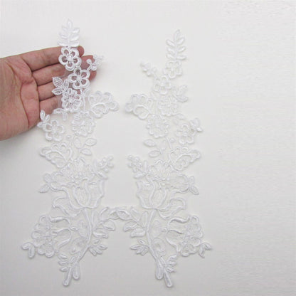 Large Corded Laced Flower Motifs - 30cm - Pair - 5367