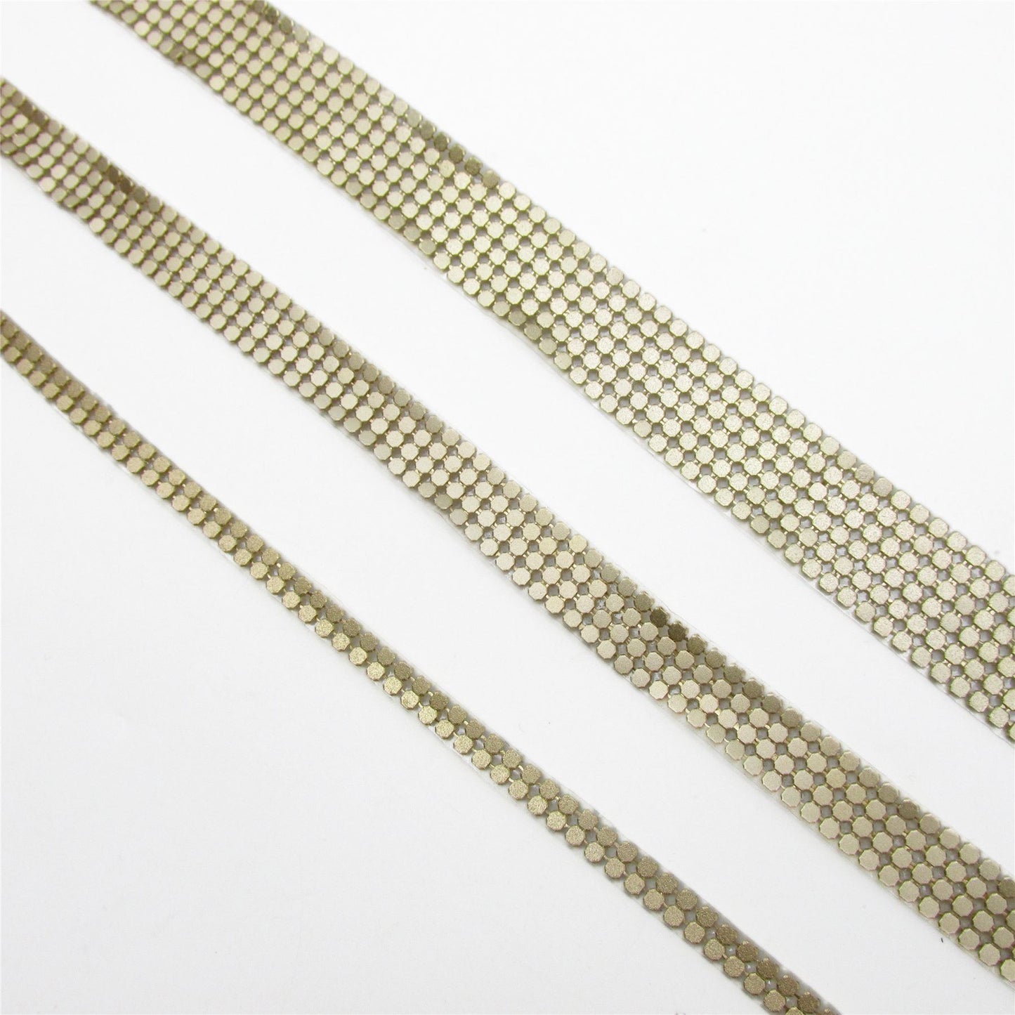 Hot-Fix Chain Mail Trim Matte Gold - by the metre - 8629