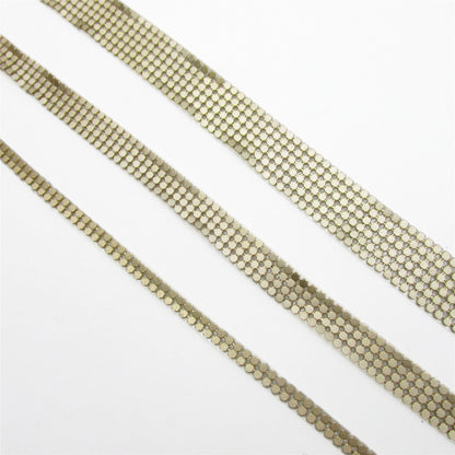 Hot-Fix Chain Mail Trim Matte Gold - by the metre - 8629