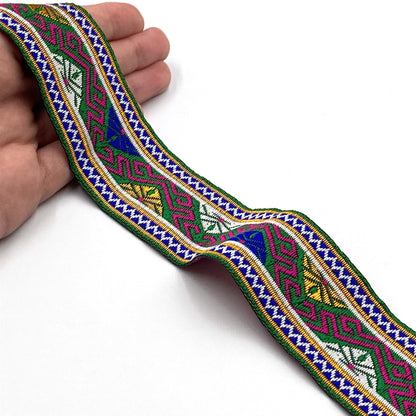 Aztec Inspired Patterned Braid - 40mm - by the metre - 9856