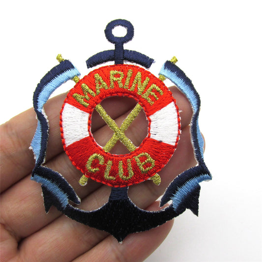 Large Marine Life Buoy Motif Navy Red 5.5x6cm 5365