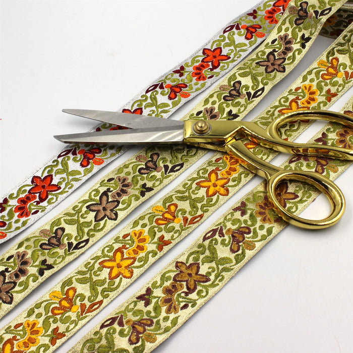 Floral And Metallic Braid 30mm 8821