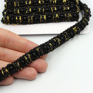 Woolly Beaded Braid With Metallic Threads 12mm 6483