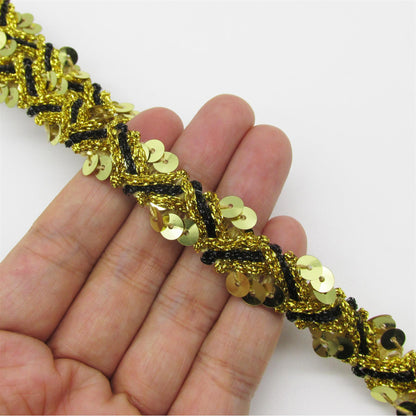 Sequin and Lurex Zigzag Braid - 10mm - by the metre - 3145