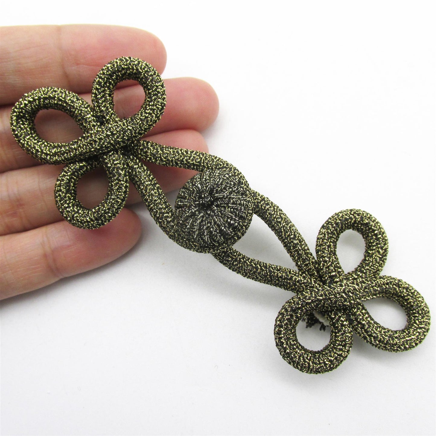 Metallic Frog with Corded Button - Old Gold - 11cm - 7366