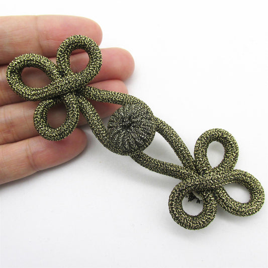 Metallic Frog with Corded Button - Old Gold - 11cm - 7366