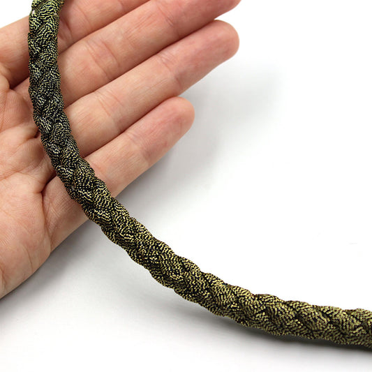 Metallic Heavy Braided Cord - 9mm - by the metre - 7694
