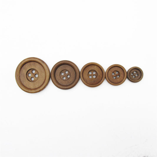Wooden 4-Hole Buttons x 5pcs - 5309