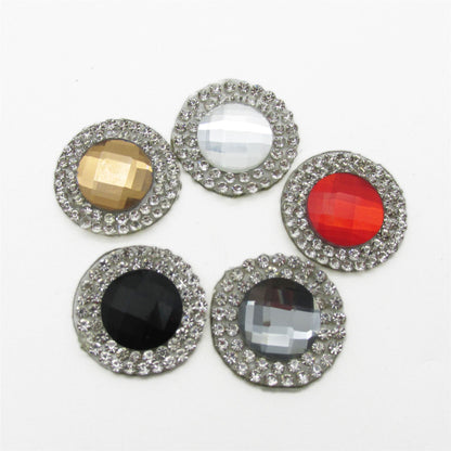 Round Motif with Jewel Button Centre - 24mm - 7493