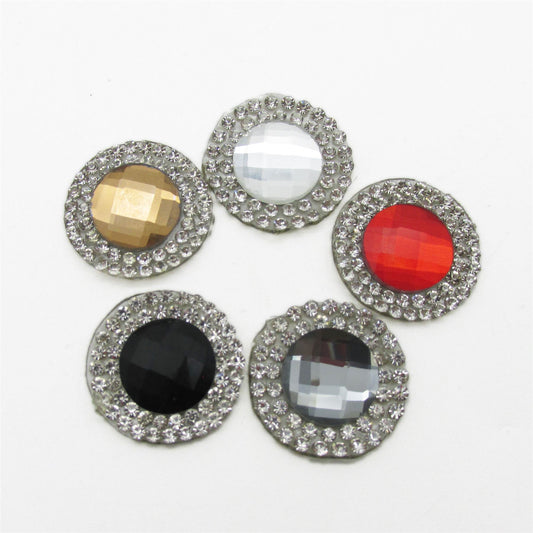 Round Motif with Jewel Button Centre - 24mm - 7493