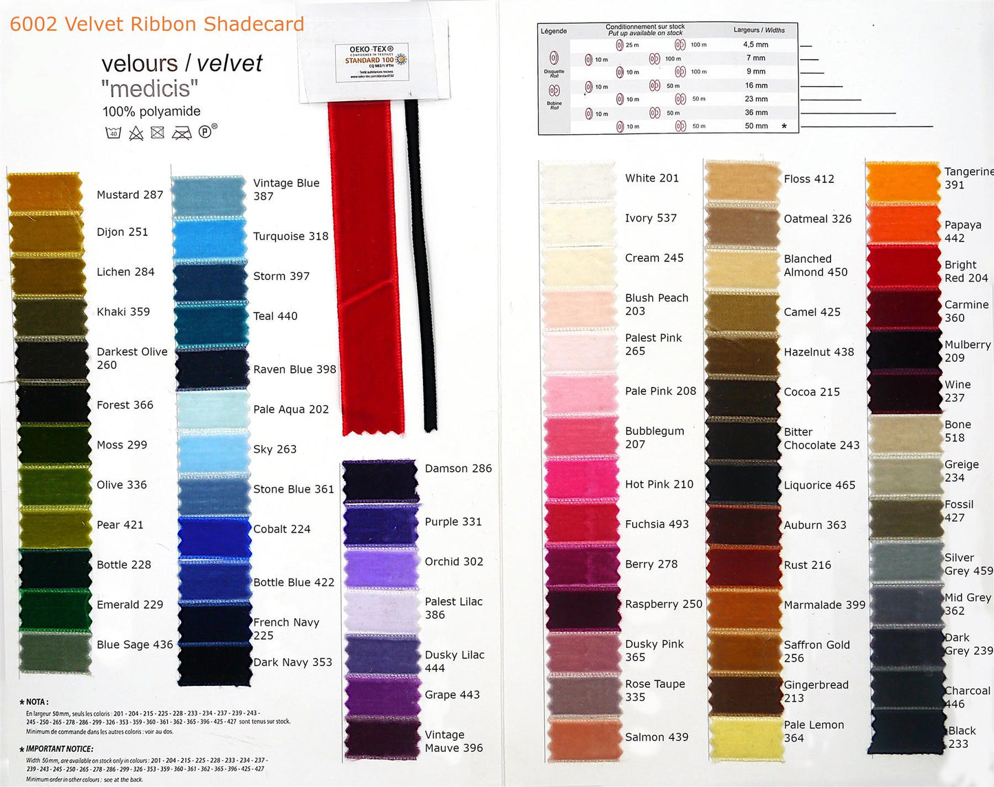 Velvet Ribbon - 16mm x 10 metres - 6002