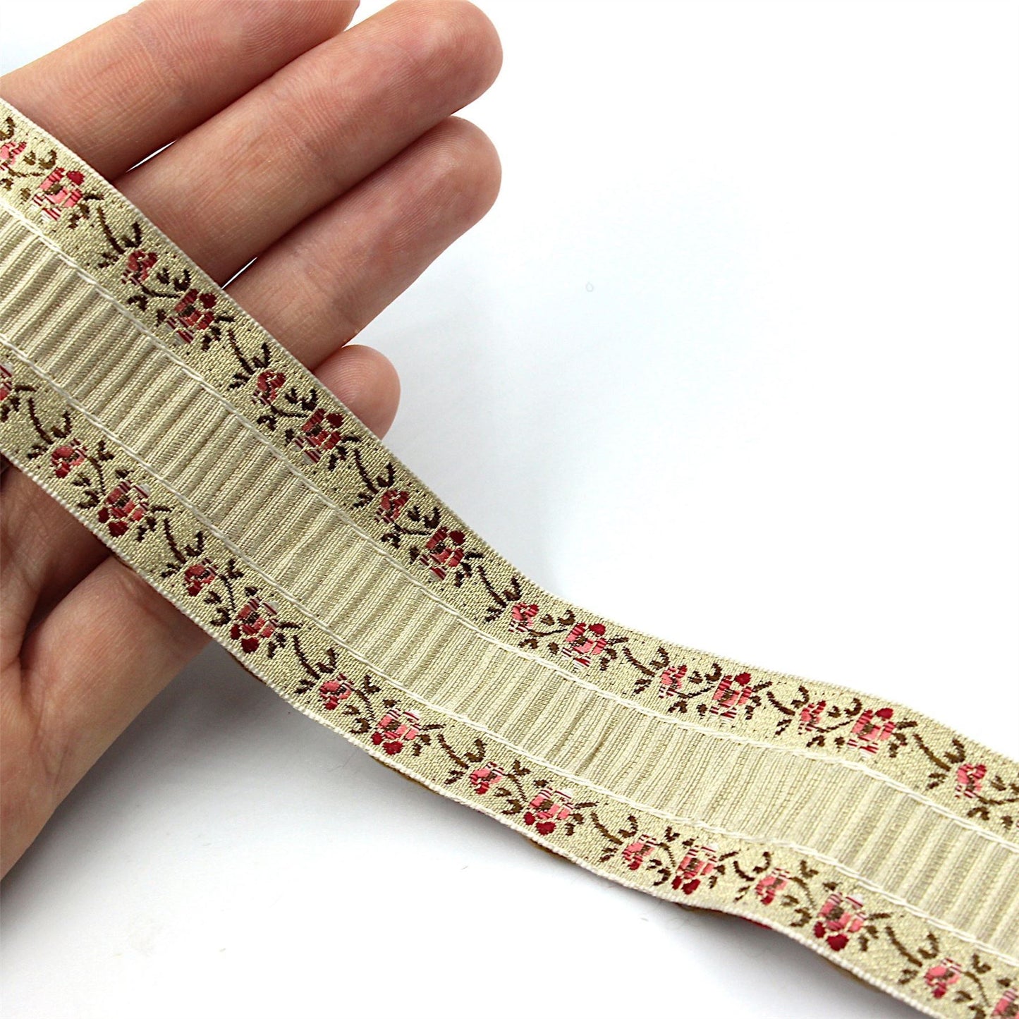 Tucked Centre Metallic Braid - 30mm - by the metre - 6554