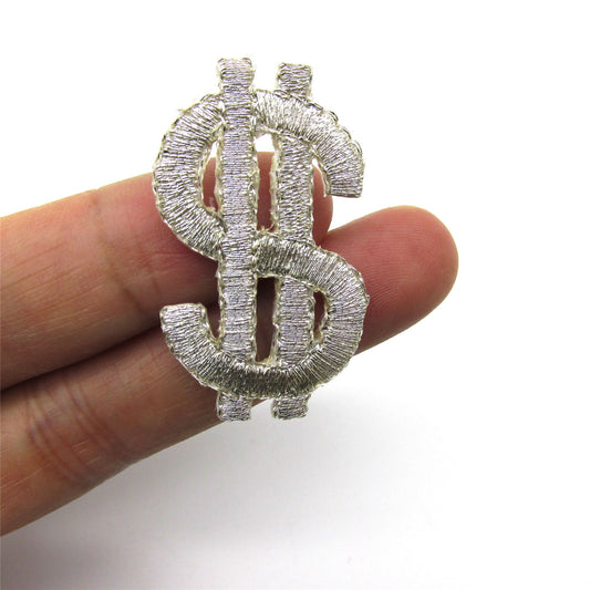Iron On Silver Dollar Motif Silver 40mm 9416