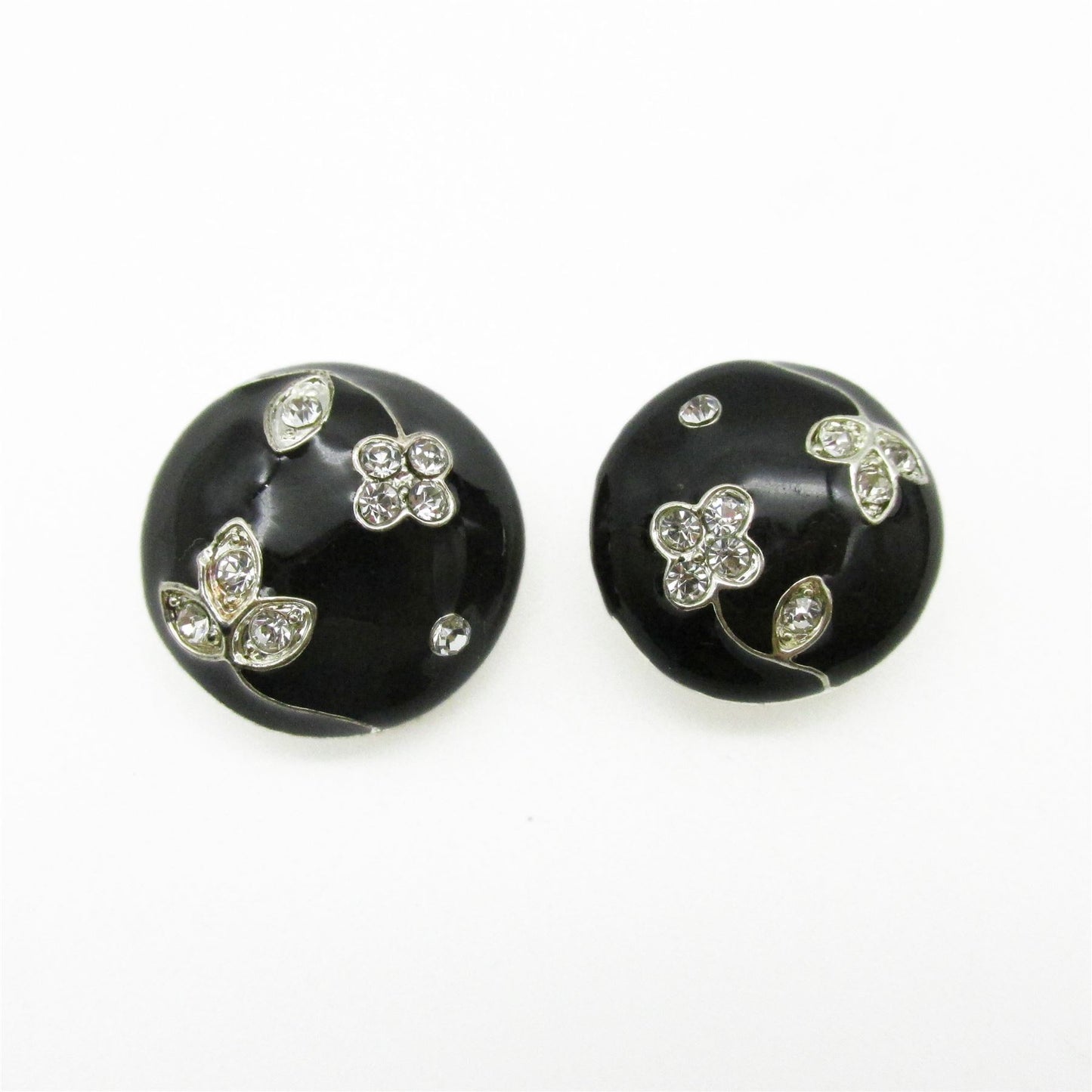 Button with Diamante Flower and Leaf - 4365