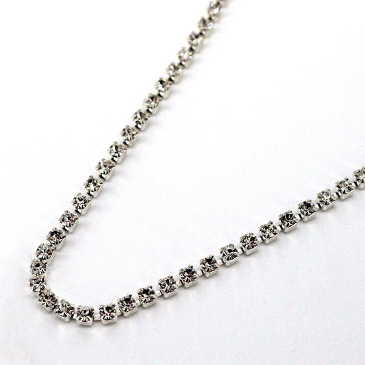 Tiny Diamante Chain - Clear - 2mm - by the metre - 9283