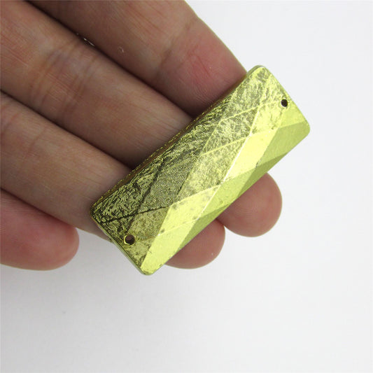 Metal Look Rectangle Motif 43mm x 16mm - 9970