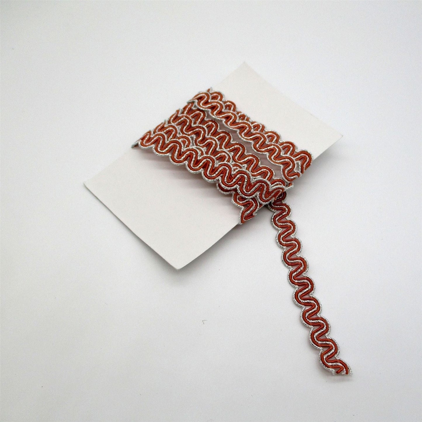 Metallic Ric Rac Orange Silver 10mm 6073