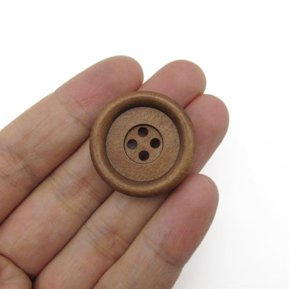 Wooden 4-Hole Buttons x 5pcs - 5309