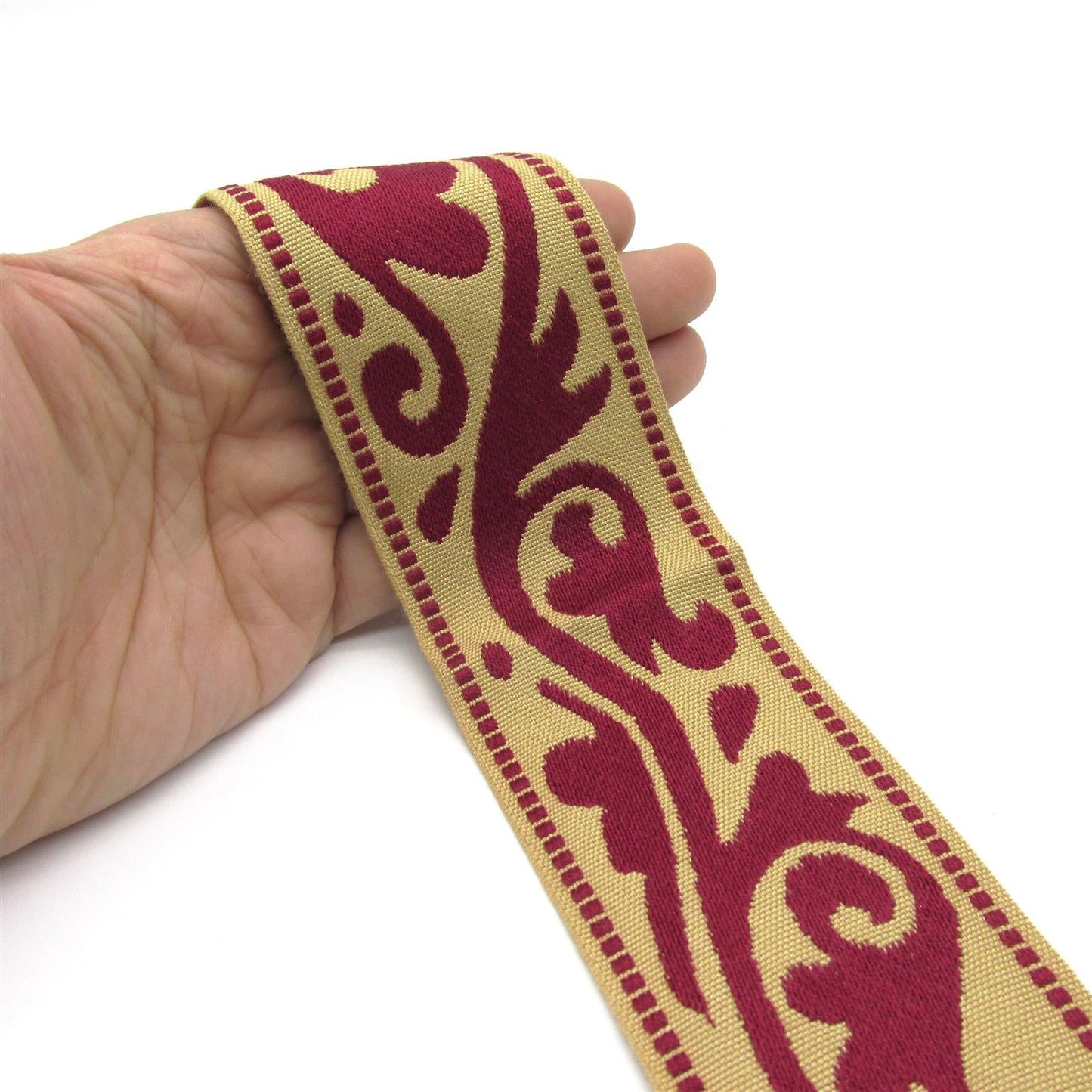 Jacquard Braid with Flower Swirl Pattern 57mm x 1m - 5006