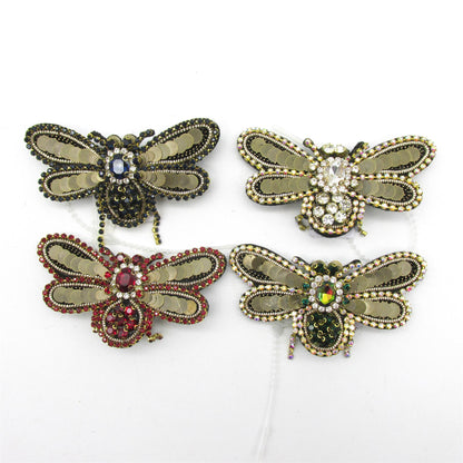 Sequin and Jewelled Bumble Bee Brooch Pin - 80mm - 4495