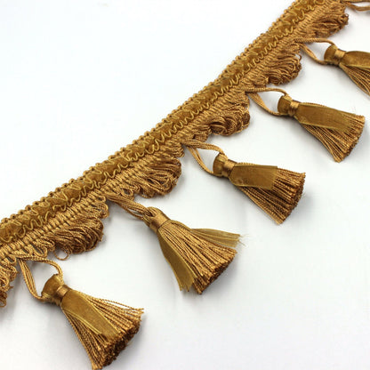 Looped Fringe With Organza Frill And Tassel 80mm 6116