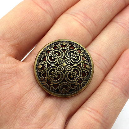 Ornate Filigree Metal Button 4411
