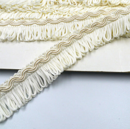 Vintage Gimp Braid With Looped Fringe 32mm x1m - 0865