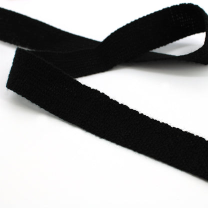 Flat Acrylic Tape - Black - 25mm - by the metre - 6139