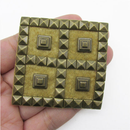 Square Motif with Brass Studs - 55mm - 9274