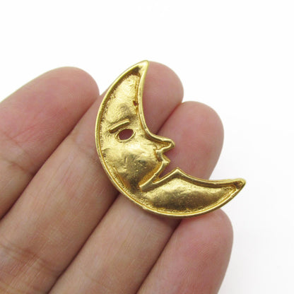 Metal Lunar Button with Face - 5290