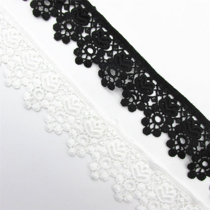 Floral Edged Guipure Lace - Black - 45mm - by the metre - 6530