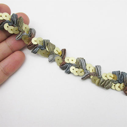 Sequin Braid with Looped Ribbon 18mm x 1m - 9237