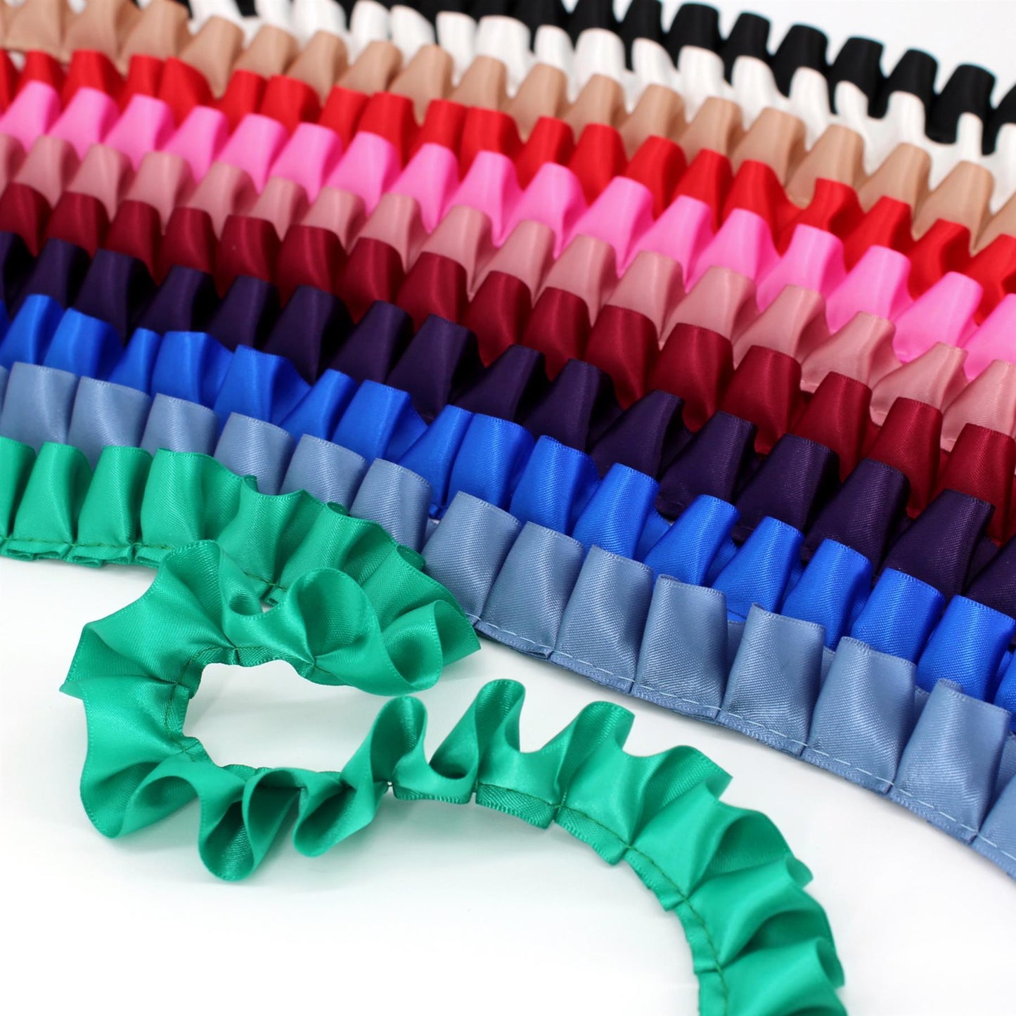 Box Pleated Double Satin Ribbon - 25mm - by the metre - 7232