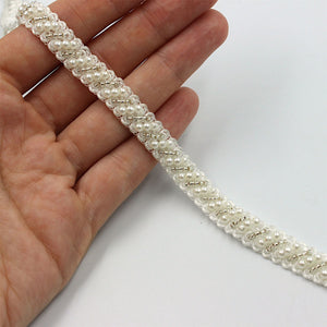 Bead And Faux Pearl Trim 10mm 6356