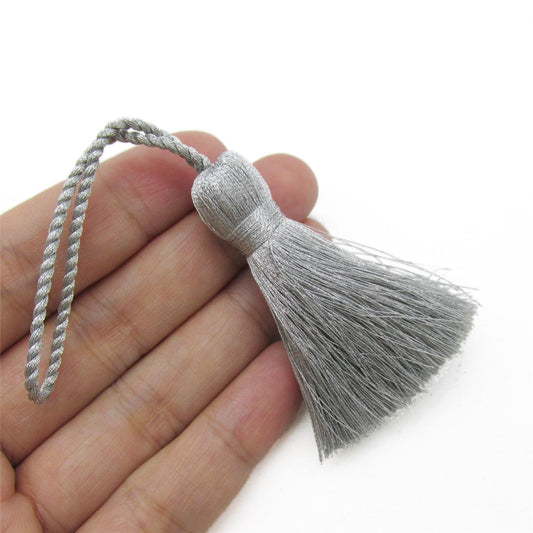 Metallic Fringe Tassel - Bright Silver - 5cm - 9493