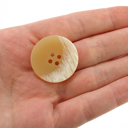 Two-Tone Textured Edge Four-Hole Buttons x 5pcs - 6112